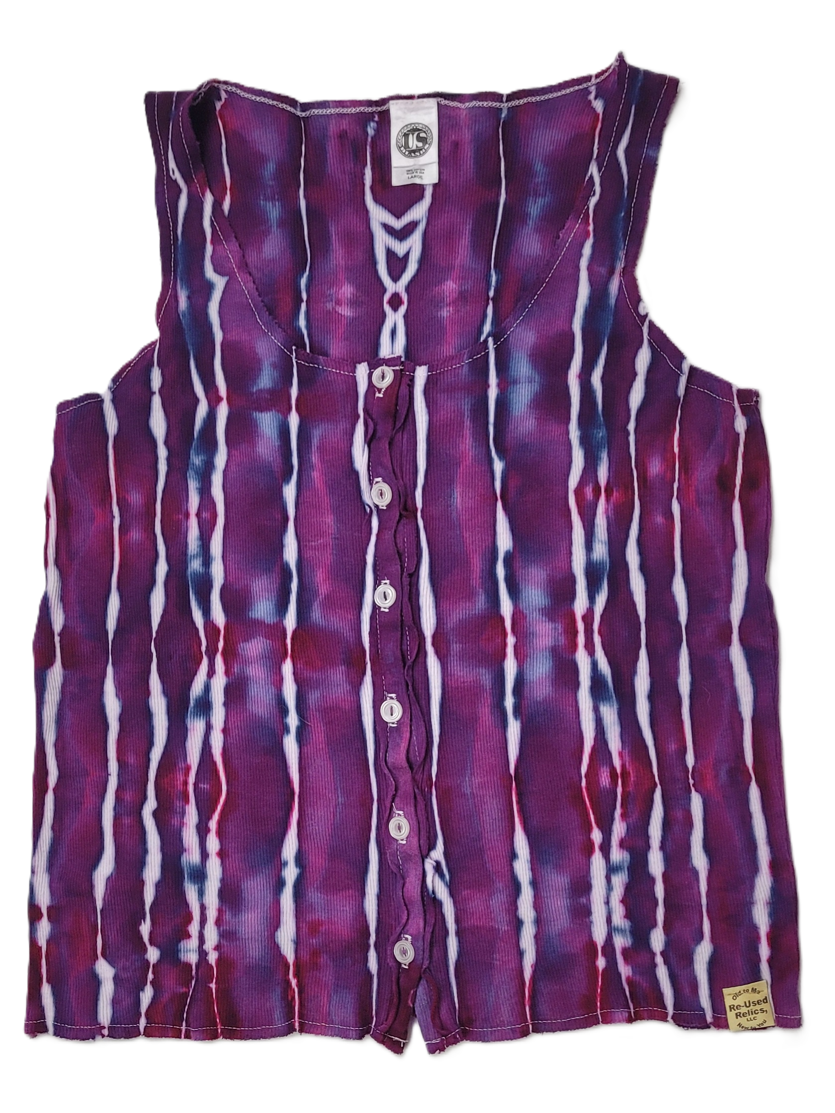Midnight Magenta Ribbed Button-Up Tank – Adult, Ladies