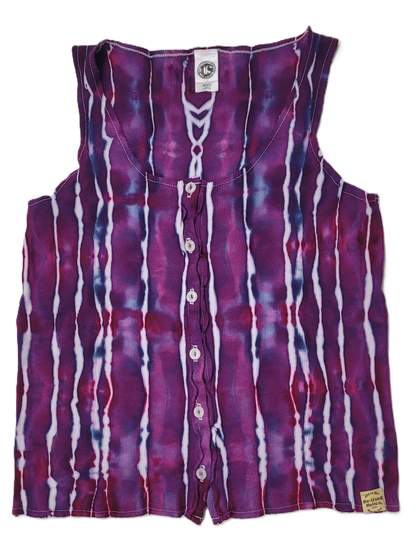 Midnight Magenta Ribbed Button-Up Tank – Adult, Ladies