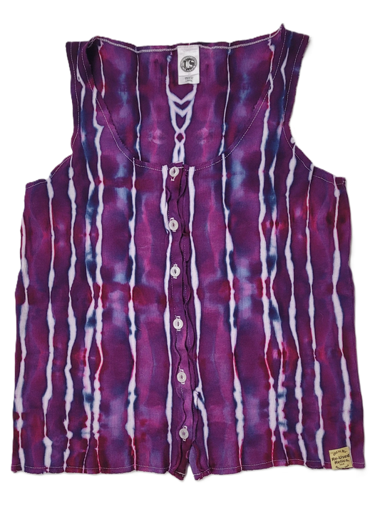 Midnight Magenta Ribbed Button-Up Tank – Adult, Ladies