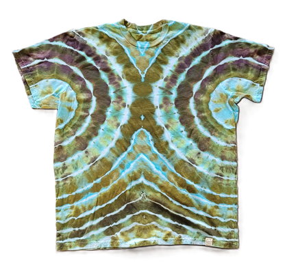 Artisan forest green and plum tie-dye