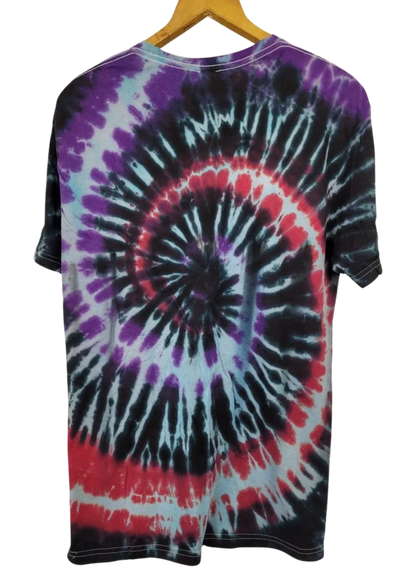 Purple and Red Spiral Tie-Dye T-Shirt - Adult, Unisex Size L