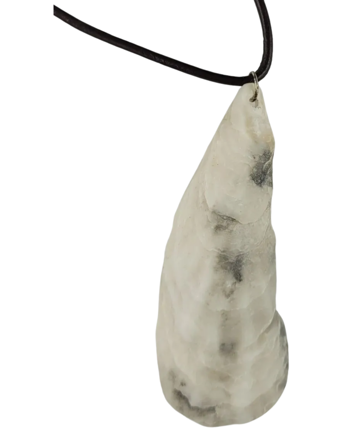 Necklace with a shell pendant on a white background