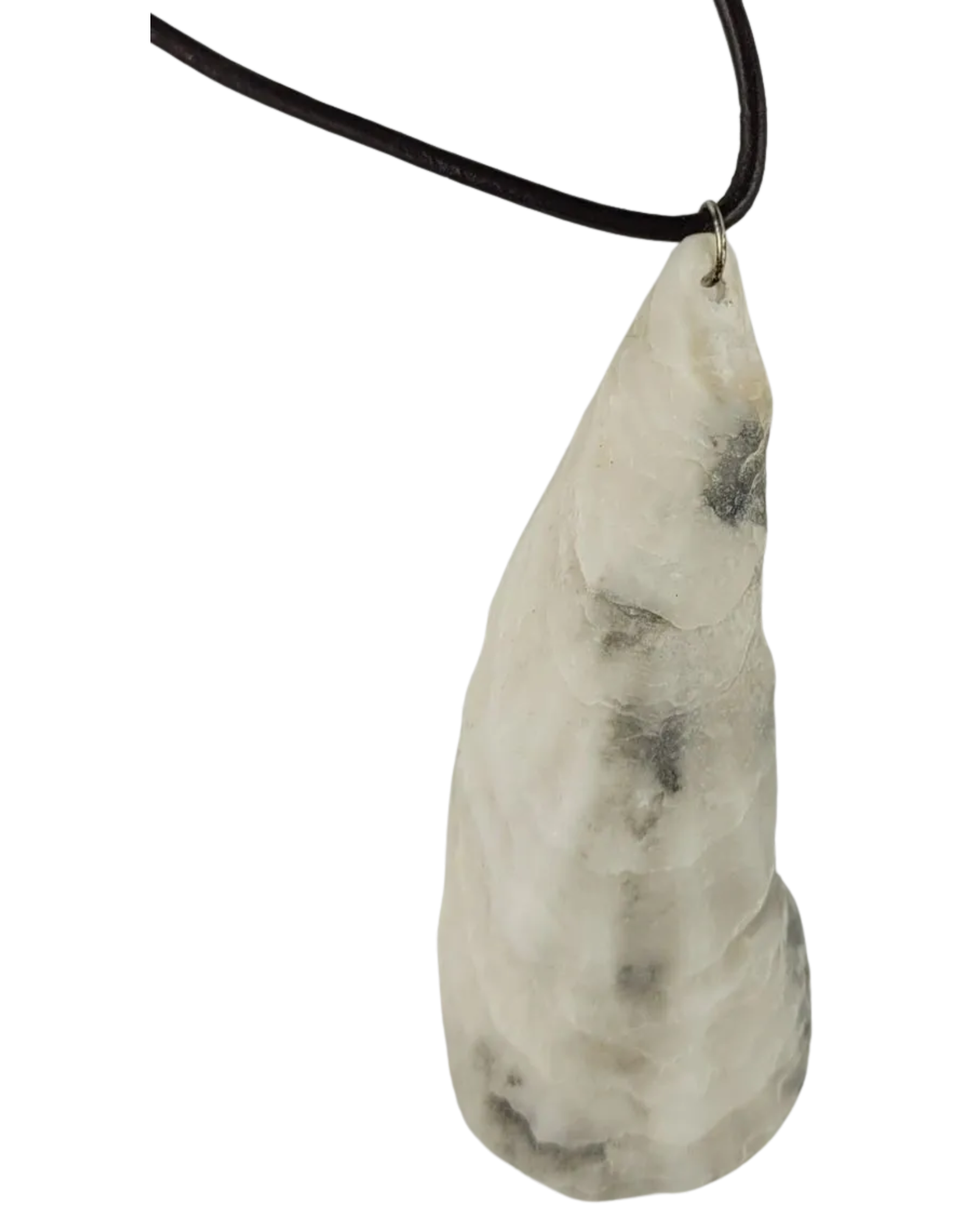 Necklace with a shell pendant on a white background