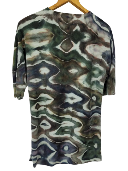 Upcycled DASHemp Camo Glitch Tie-Dye Shirt - Adult, Unisex, Size M