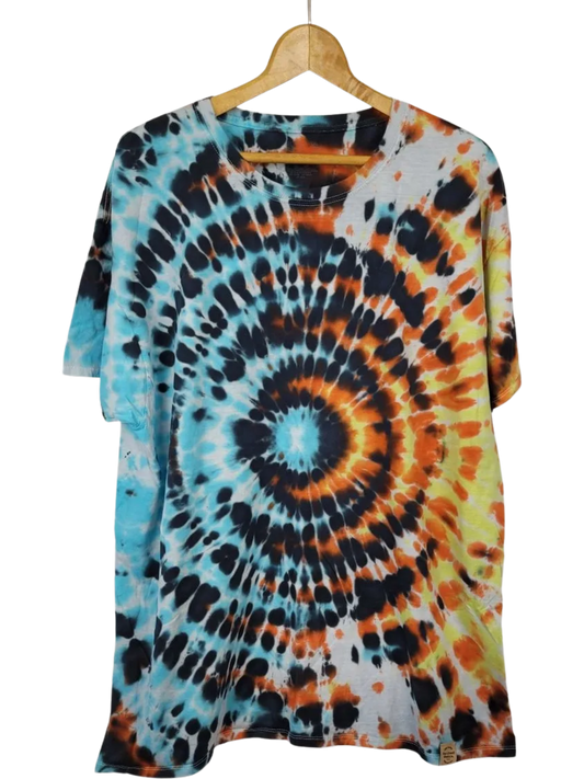Fire and Ice Wig-Wag Tie-Dye T-Shirt - Adult, Unisex, Size 2XL