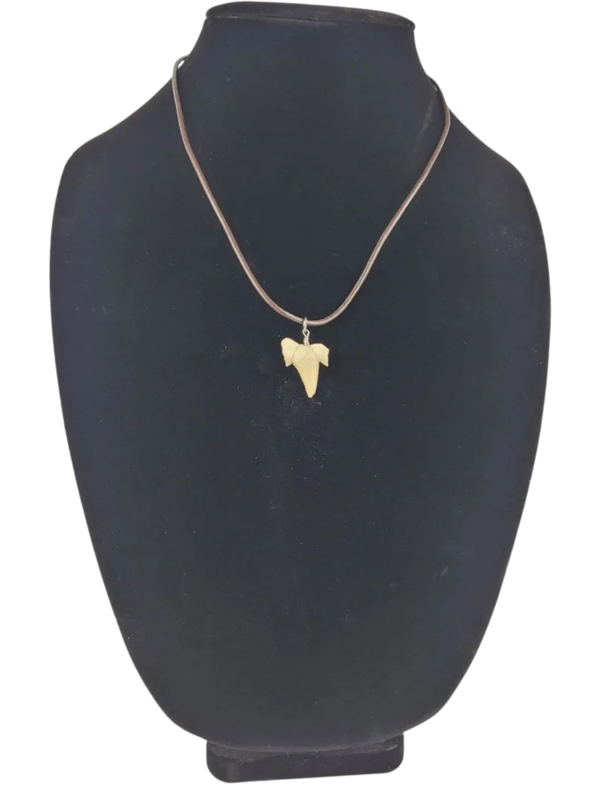 necklace with a pendant on a black bust