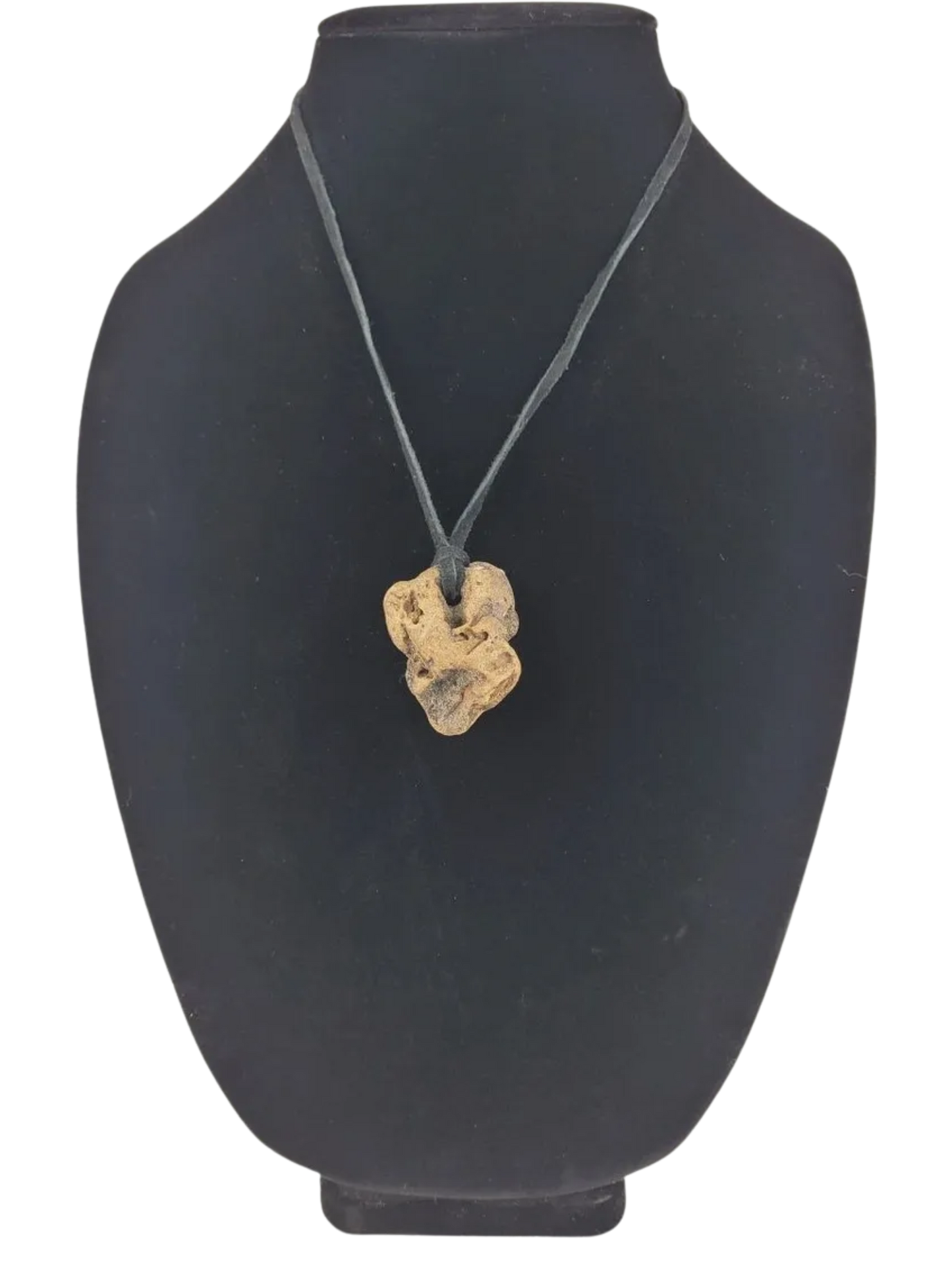 Necklace with a unique pendant on a black bust
