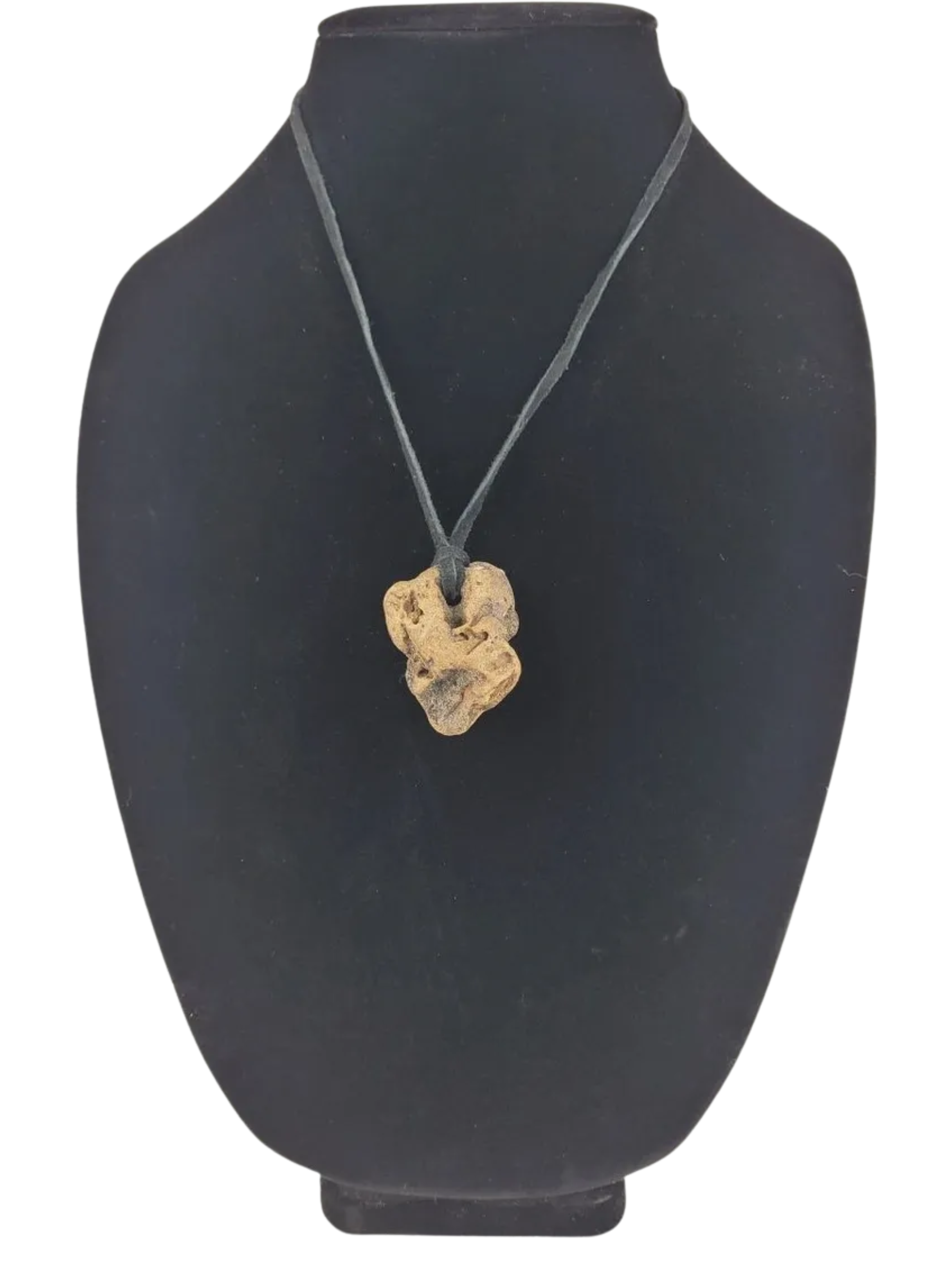 Necklace with a unique pendant on a black bust