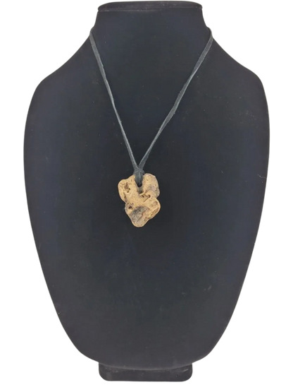 Necklace with a unique pendant on a black bust