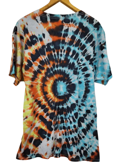 Fire and Ice Wig-Wag Tie-Dye T-Shirt - Adult, Unisex, Size 2XL - Re-Used Relics