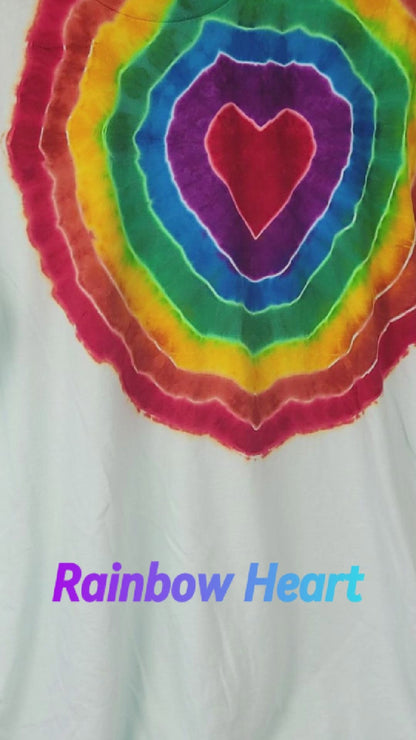Rainbow Heart Tie Dye T-Shirt - Adult, Unisex