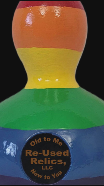 Hand-Painted Rainbow Gourd Birdhouse