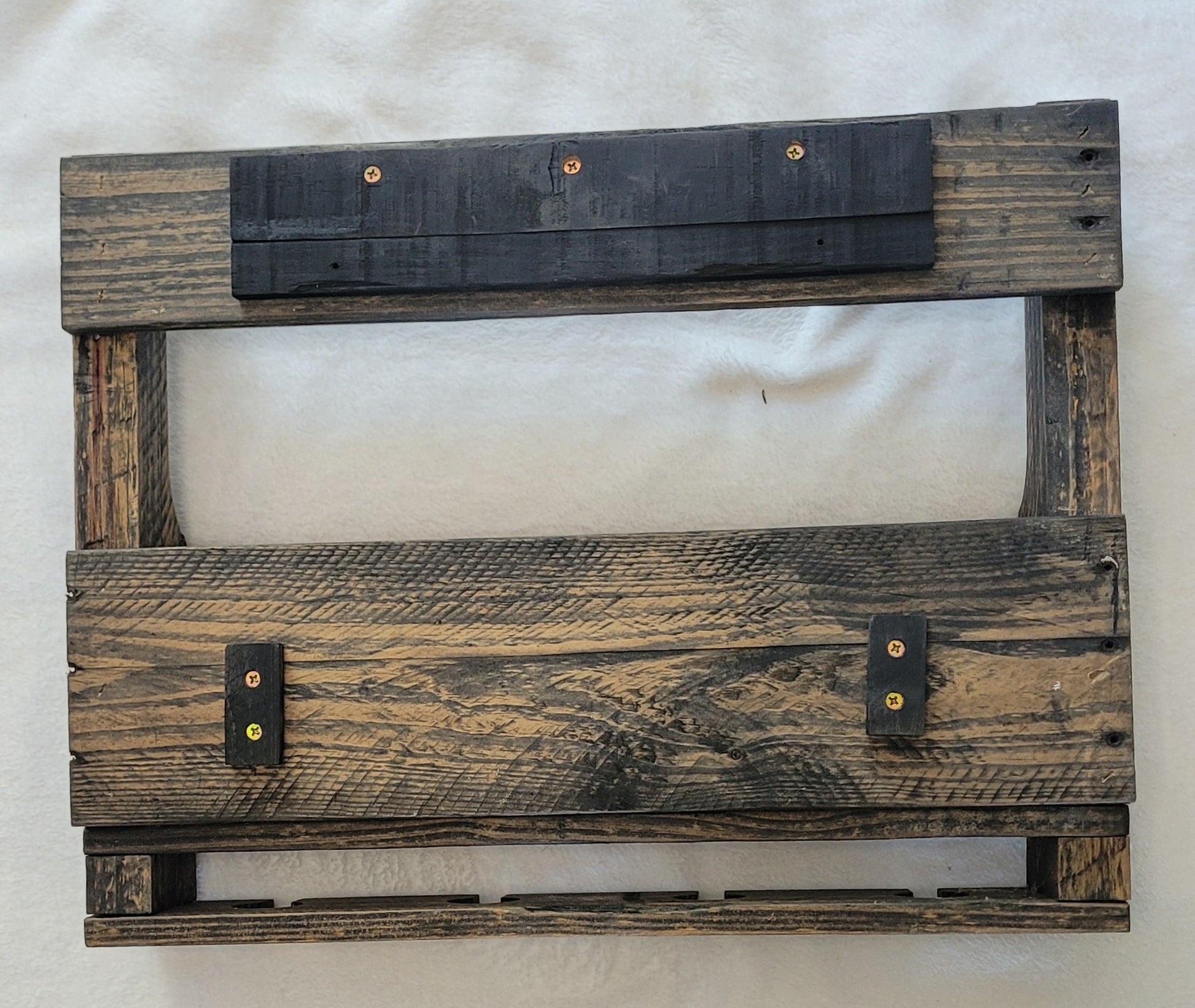 Wooden Wine Rack back on a light gray background